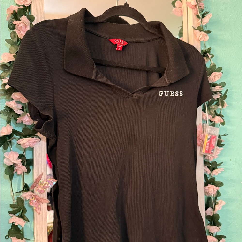 GUESS Women's Black Button Down Shirt